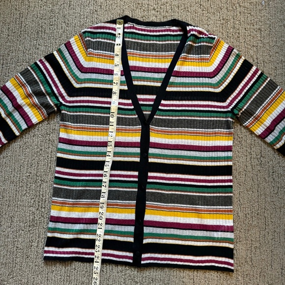 Veronica Beard Keke Gold Ribbed Knit Cardigan. - Picture 6 of 8